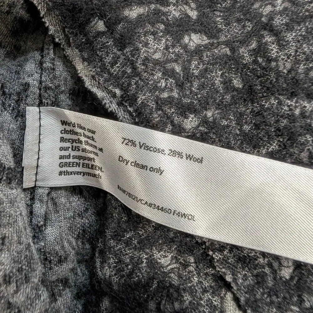 Eileen Fisher‎ Sweater Womens XL Gray Open Wrap Cardigan Waterfall Draping